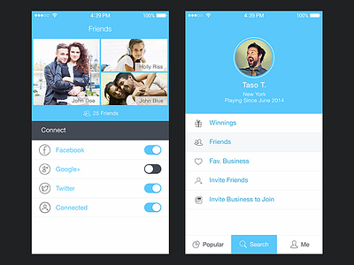 Social Business App app business ios ui ui design ux