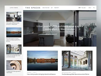 The Spaces - homepage clean layout minimal web design website white