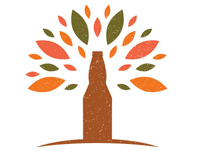 Thirsty Farmer Brew Works logo bottle brew farm logo tree