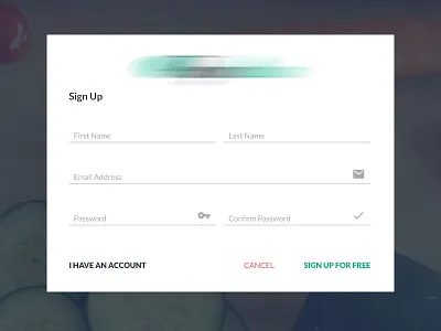 Signup Modal credentials modal sign up signup
