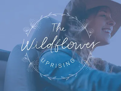 Wildflower design identity illustration lettering logo