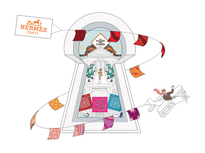 Hermès - La Maison des Carrés brand carrés colors couture hermes house illustrations luxury plane silk soie teaser