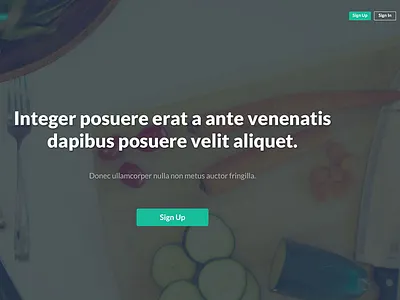 Header Image w/ Buttons food full screen header sign in sign up