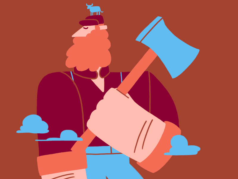 Mythical Monday 40 - Paul Bunyan american axe beard creature legend lumberjack mythical ox