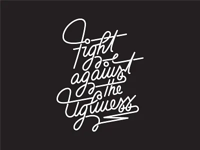 Fight illustration quotes typography
