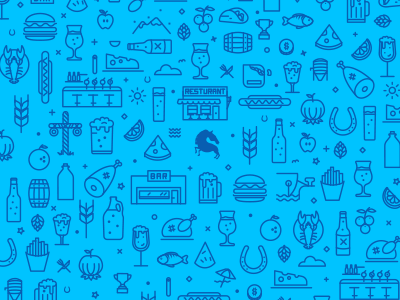 Summer beer pattern beer branding food icons pattern