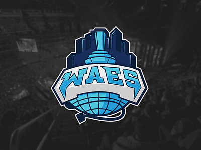 W.A.E.S Logo brand design eletronic sports esports icon illustration logo