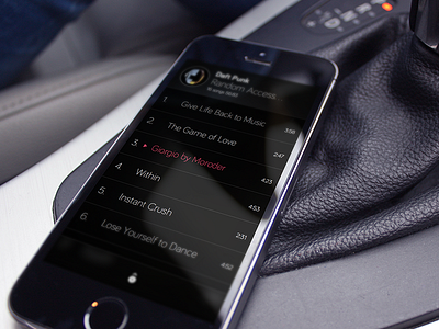 Car App Music Player app car design digital hud interaction iphone music player ui ux vehicle