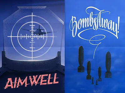 Posters aim aviation away bombs design poster typography well