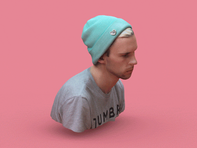 Me 3d c4d cinema 4d face gif loop portrait zolloc