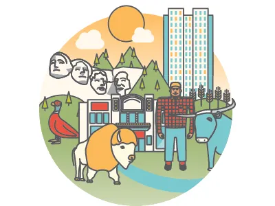 OTA Bismarck branding buffalo design icon illustration minnesota mountrushmore nature northdakota pheasant rushmore southdakota