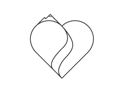Mountain Heart Logo heart logo mountains river