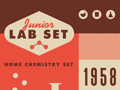 Lab Set 60s chemistry color design icon lab logo science texture vintage