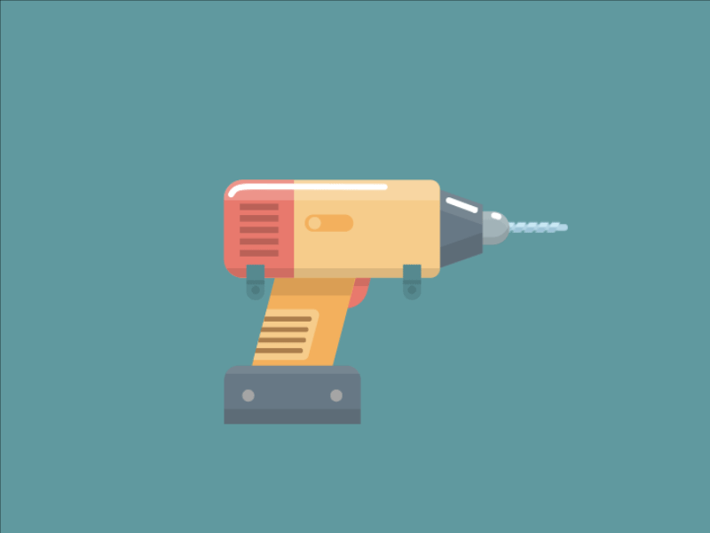 Drill it colourful drill equipment flat illustrator podchakha tools work