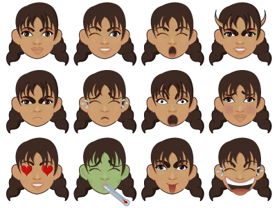 Chat icons chat emoticon emotion face girl icon