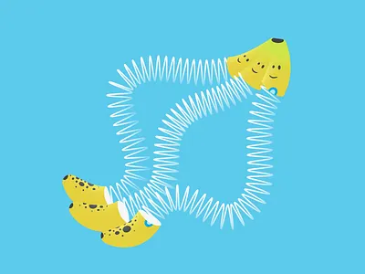 Bananas banana blue illustration