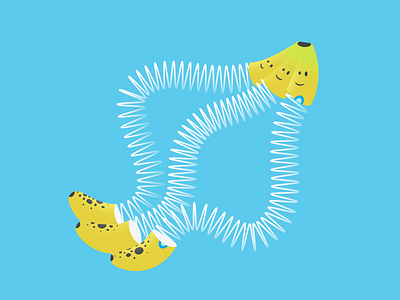 Bananas banana blue illustration