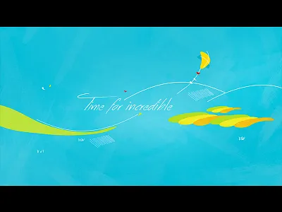 Summer is coming fresh illustration kite landscape light minimal spring summer wind