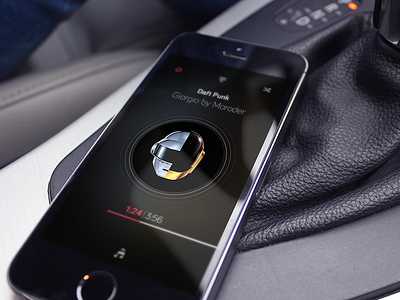 Car App Music Player (Now Playing) app car design digital hud interaction iphone music player ui ux vehicle