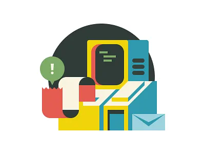 Newsletter Signup computer envelope illustration