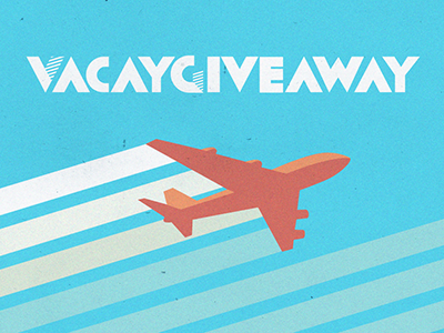 Vacay art deco contest flight giveaway grungy jet plane trip vacation vacay