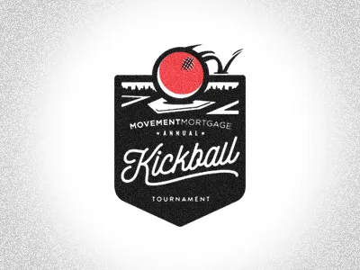 Kickball Badge badge kick kickball lettering logo summer tournament type