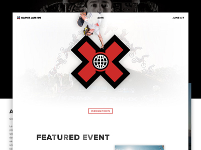 X Games Austin concept design psd single page skateboard ui web web design x games