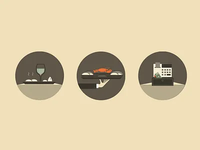 Fishy icons cash drink food hospitality icons illustration itison lobster register restaurant web design