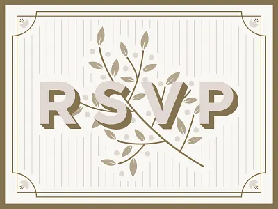 RSVP branch floral flowers gold leaves rsvp wedding