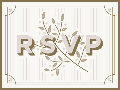 RSVP branch floral flowers gold leaves rsvp wedding