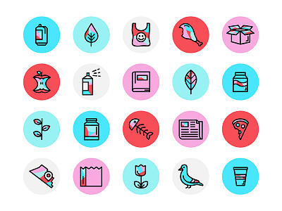 Bushwick Icons brooklyn bushwick dad icons pantone recycle set shapes uiux vector