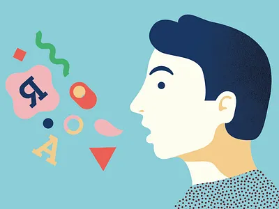 Blah Blah Blah character color dots frame letters memphis video