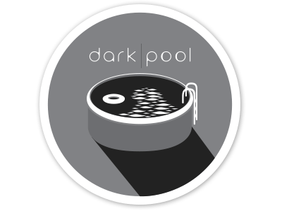 Dark Pool illustration logo monochrome sticker