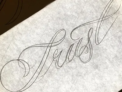 Trust hand lettering lettering sketch