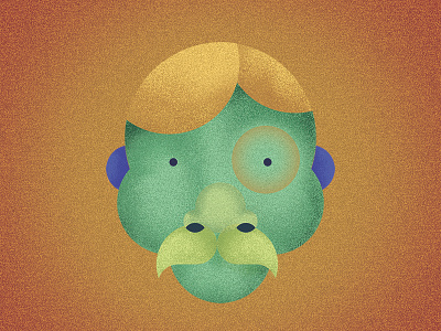 Mr.Wig face grain grainy illustration mustache portrait shadows texture wig