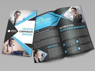 Creative Corporate Bi Fold Brochure Vol 32 ad advertising bifold branding business bifold business material corporate bifold corporate material graphic river psd psd template template
