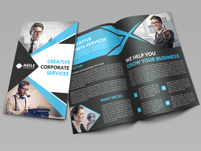 Creative Corporate Bi Fold Brochure Vol 32 ad advertising bifold branding business bifold business material corporate bifold corporate material graphic river psd psd template template