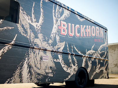 Buckhorn BBQ Truck food truck illustration lettering