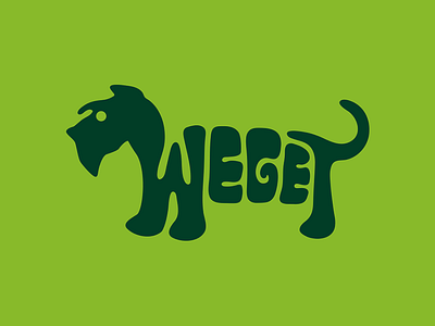 Weget dog schnauzer silhouette typography
