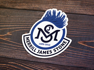 Merrill Stone Memorial Sticker blue mohawk merrill mjs monogram ms sticker stone