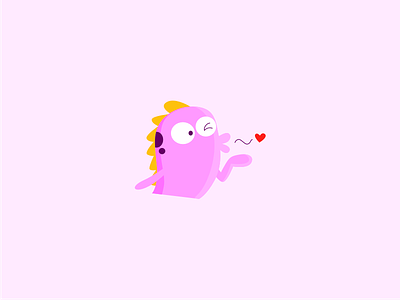 Smooch cute girly kiss monster namilurihas pink sending smooch