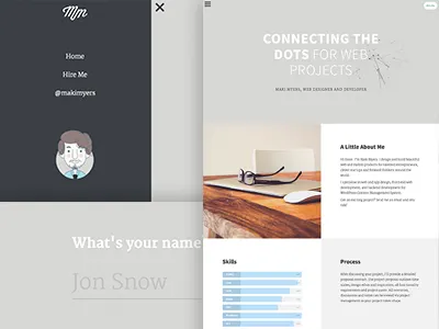 Personal Site branding flat responsive web design website wordpress