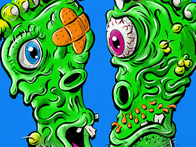 Hang 12 - Nuclear Powered Surf art illustration skate surf