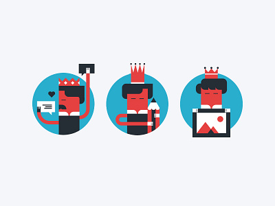 Stylls - Kings character flat icons illustration