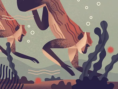 Mad About Monkeys Swimming Macaques monkey seaweed underwater water