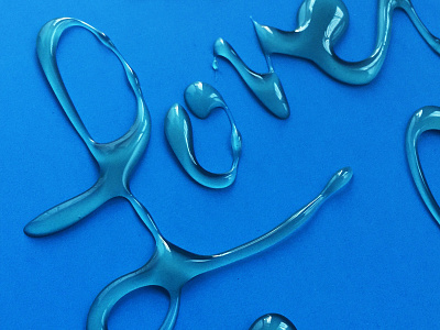 Liquid Gold Love custom type droplet experimental type food lettering food type food typography hand lettering honey lettering puddle typography water