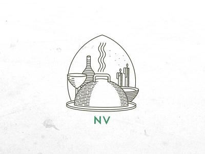 Feast badge feast food illustration laxalt linework logo nevada reno restaurant