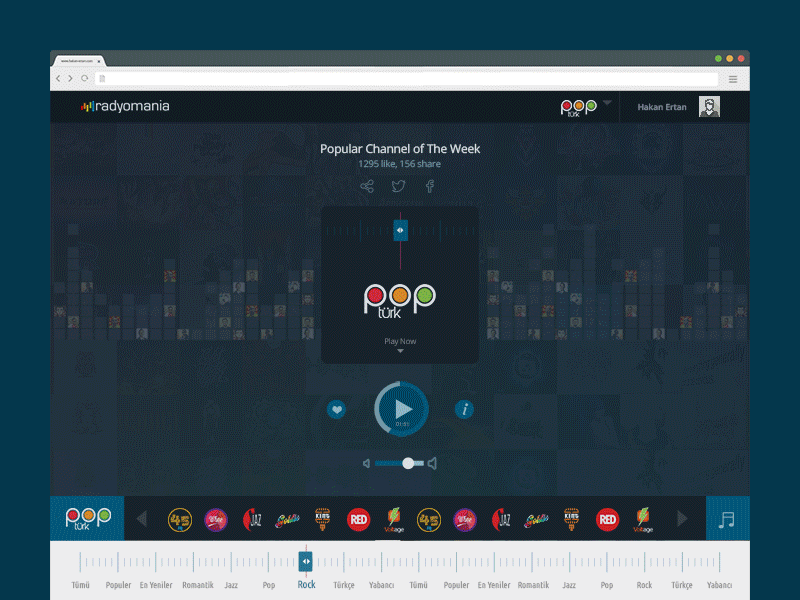 Online Radio Website channels homepage music online player playlist radio website
