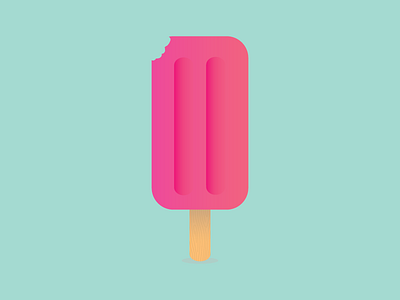 Once you pop. blue dessert illustration pink popsicle shadow simple summer sweet