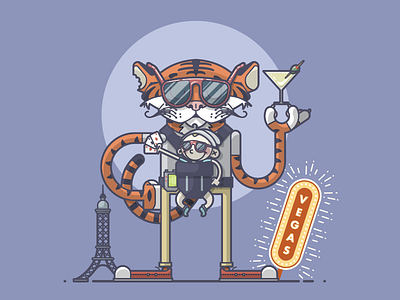 The Hangover cards carlos eiffel tower hangover illustration line art martini sunglasses tiger vegas